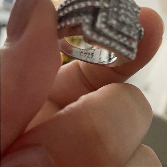 NWT LUXURY 925 sterling silver diamond engagement Ring - Picture 9 of 9